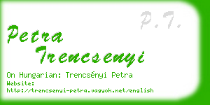 petra trencsenyi business card